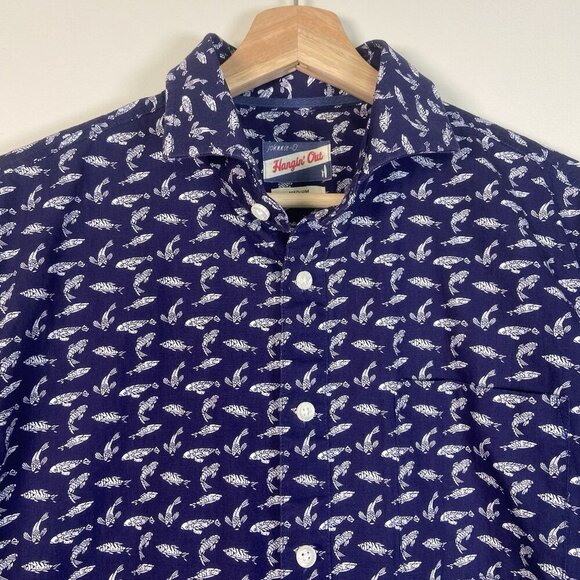 JOHNNIE-O TOTTENHAM HANGIN' OUT BUTTON DOWN SHIRT IN WAKE SIZE M MEDIUM TROPICAL - Picture 8 of 11